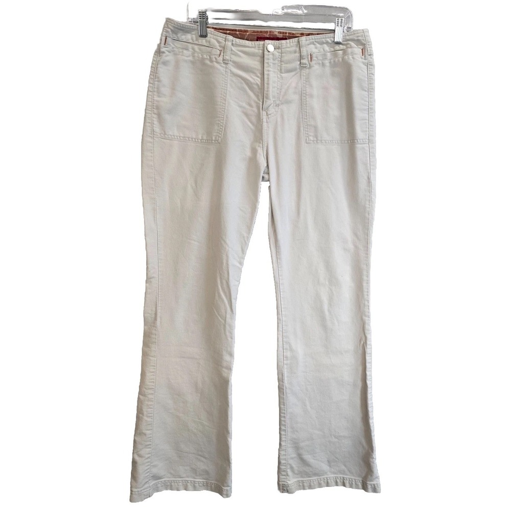 Vintage Unionbay Pants Womens 15 36x35 White Cotton Corduroy Travel Bootcut Leg